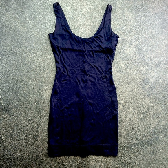 Moschino Couture Navy blue Nylon / spandex Tank style mini dress - Picture 1 of 5
